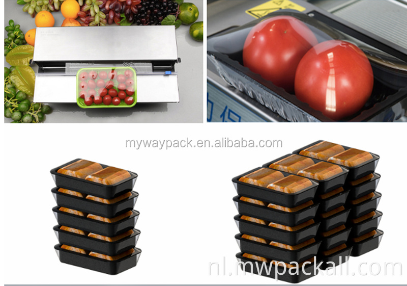 Bakafdichtingsfilmkaartverpakkingsmachine/ automatische plastic stretchfilm Voedsel Cling Wikkelmachine